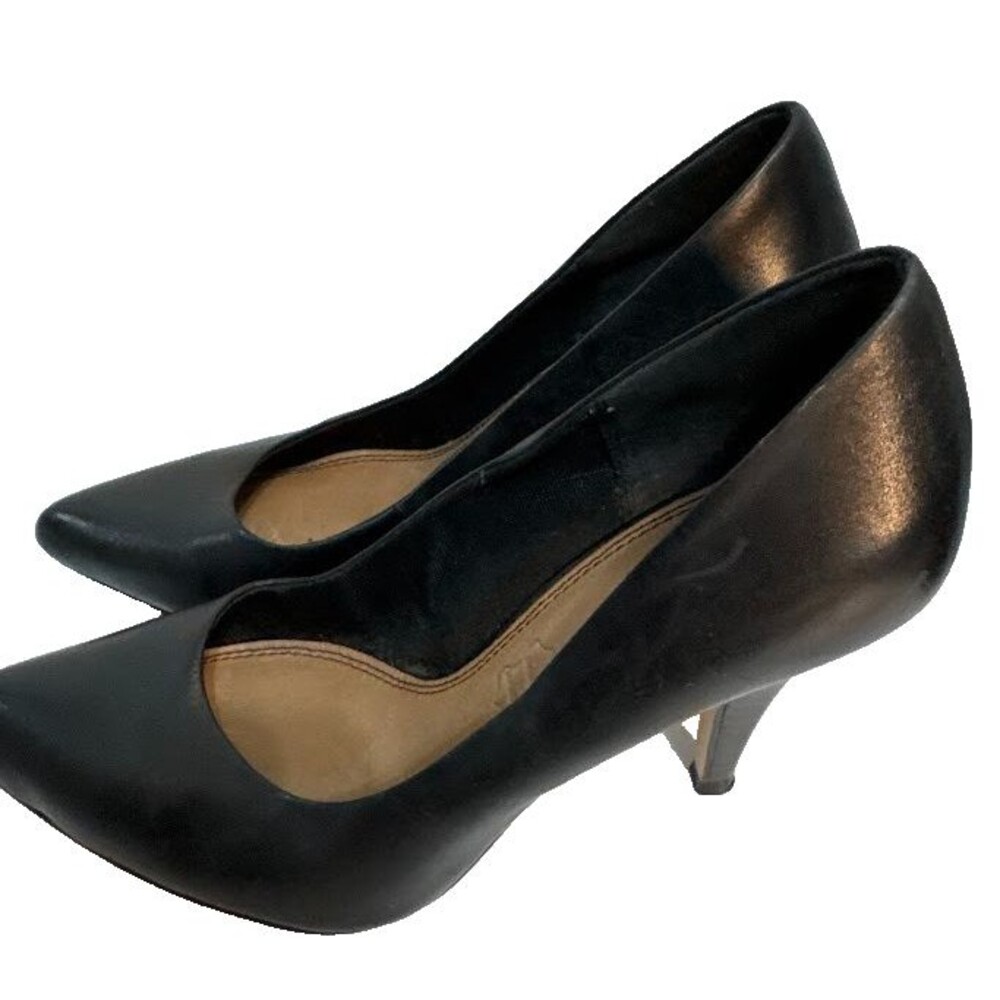 ALDO Women’s Black Leather Pointed Toe Stiletto Pumps Heels - Picture 10 of 16